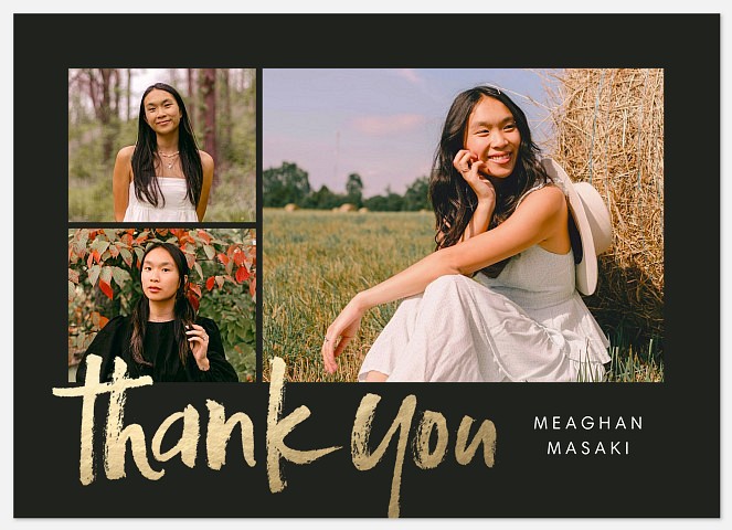 Multi Lettering Graduation Thank You Cards