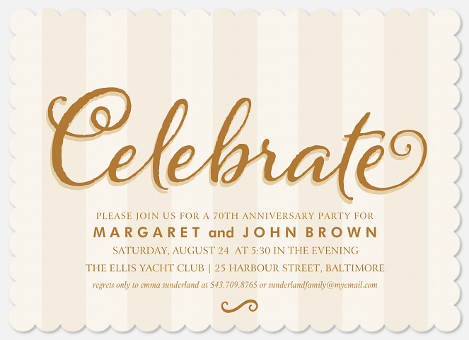 Classy Anniversary Anniversary Invitations