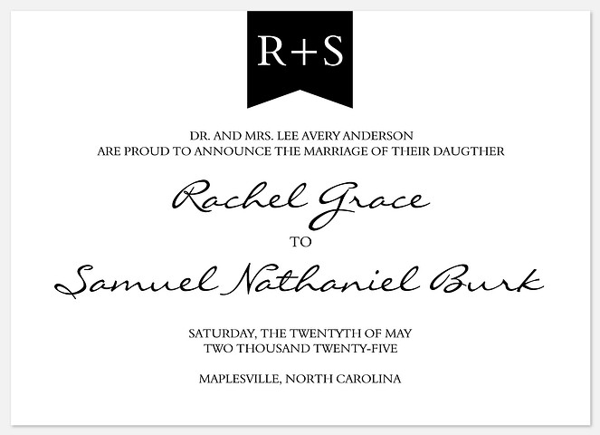 Fleur de Lis Day Wedding Announcements