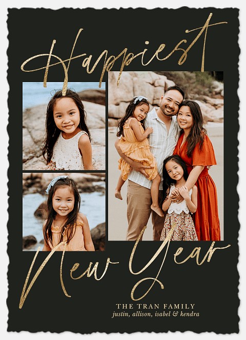 Elegant Tone New Years Photo Cards
