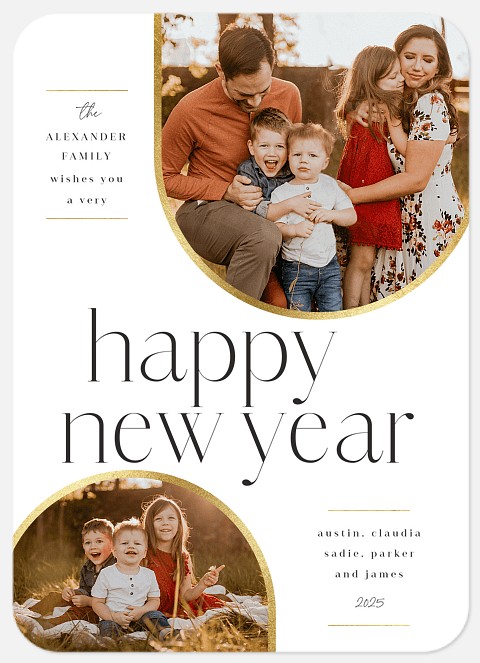 Chic Arches New Years Photo Cards
