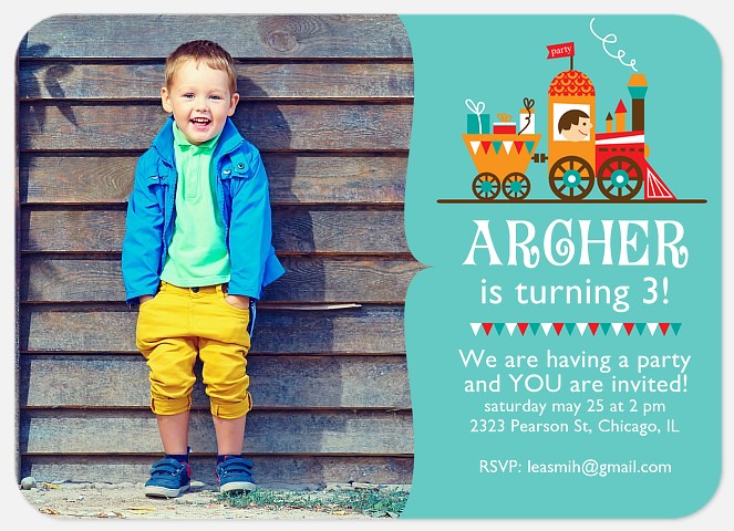 Train Track Kids' Birthday Invitations