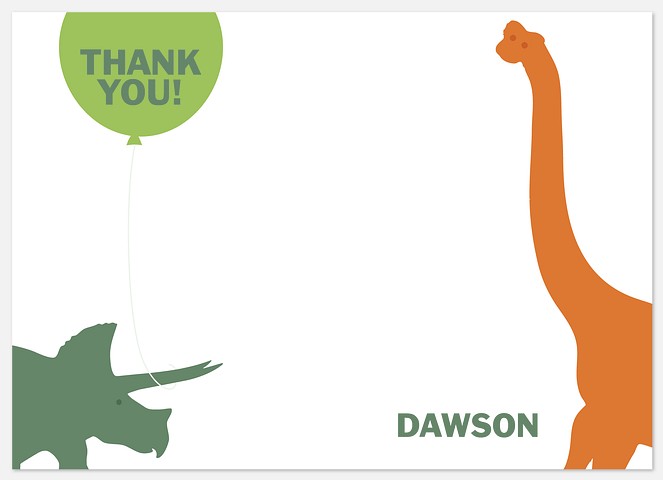 Dino Fun Thank You Birthday Thank You Cards