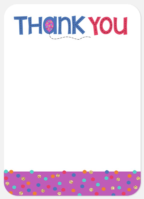 Birthday Patch Thank You Cards for Kids