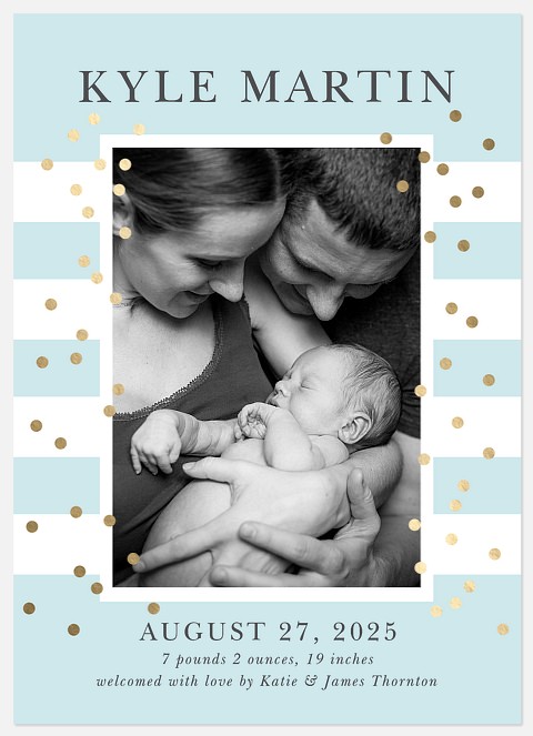 Spectacular Dots Baby Boy Birth Announcements