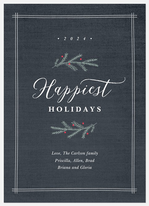 Vintage Linen Holiday Photo Cards