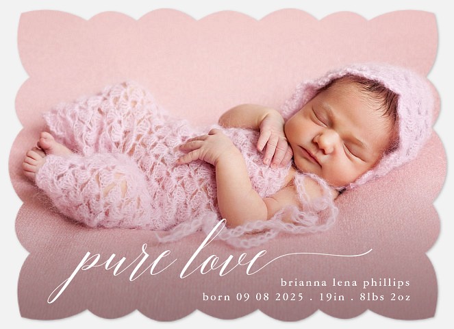 Pure Love Baby Birth Announcements