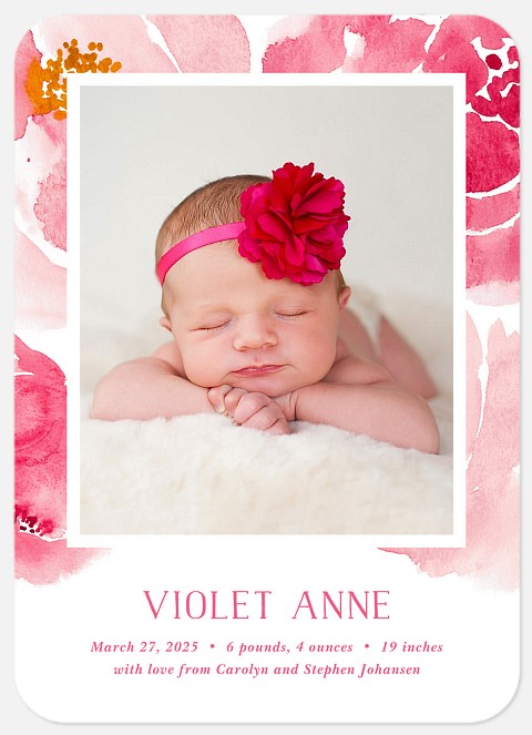 Love Has Blossomed  Baby Birth Announcements