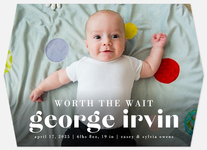 Worth the Wait Baby Birth Announcements