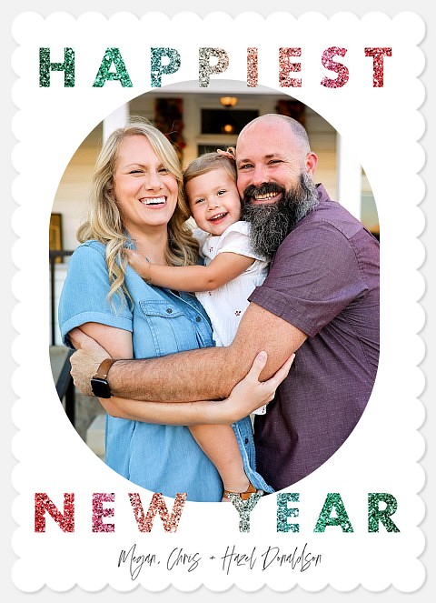 Glitter Gradient Holiday Photo Cards