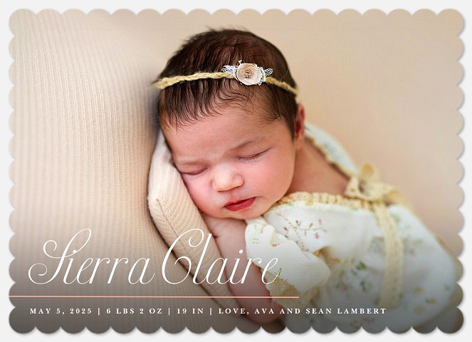 Classic Edge Baby Birth Announcements