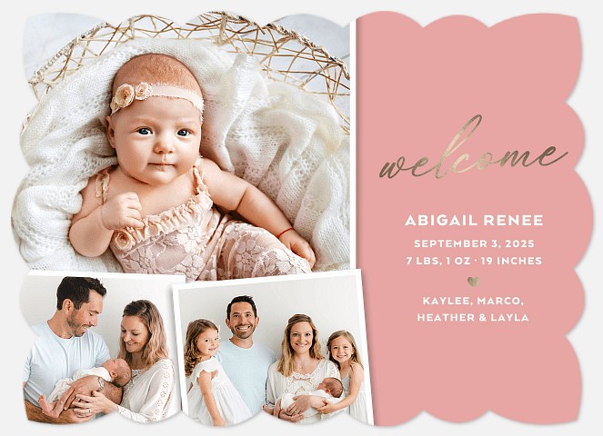 Sweet Welcome Baby Birth Announcements
