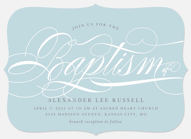 Sweetly Scripted Boy Baptism Invitations