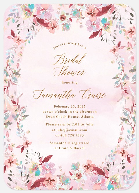 Antique Posies Bridal Shower Invitations