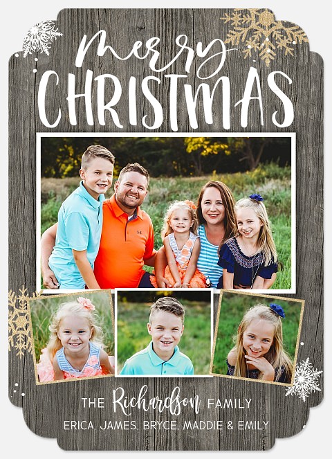 Barnwood Snow Holiday Photo Cards