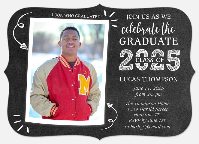 Chalkboard Sketch Graduation Cards