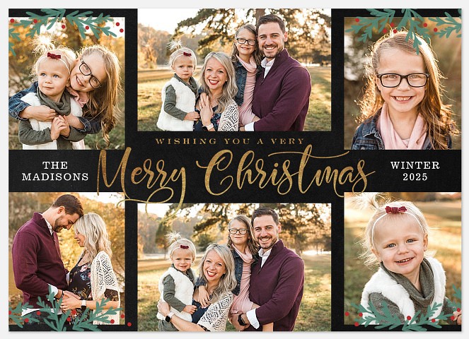 Fir Trimmings Photo Christmas Cards