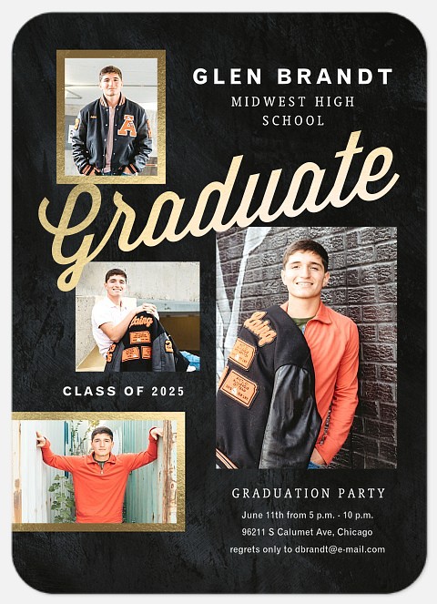 Varsity Gold Graduation Cards