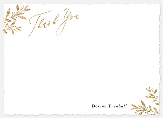 Golden Leaves Thank You Cards for Babies
