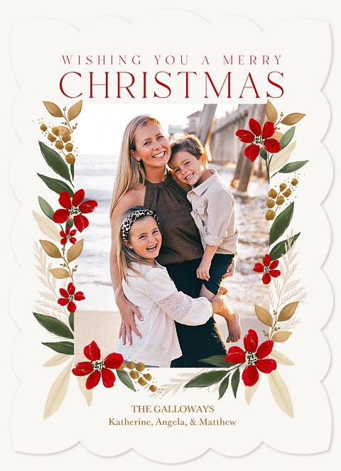 Painted Florals Personalized Holiday Cards