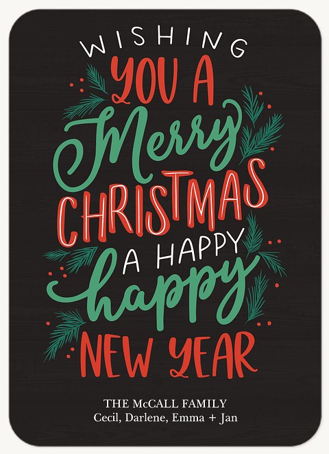 Merry Sprigs Personalized Holiday Cards