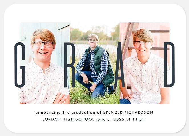 Trendy Triptych Graduation Announcements