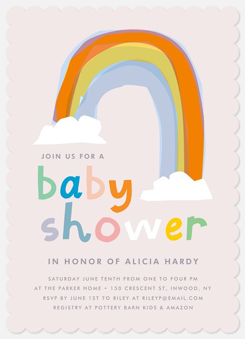 Rainbow Baby Baby Girl Shower Invitations, Girl Baby Shower Invitations