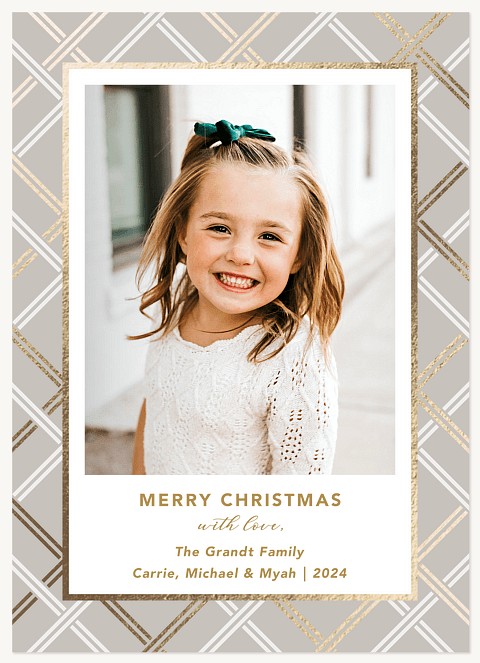 Elegant Plaid Personalized Holiday Cards