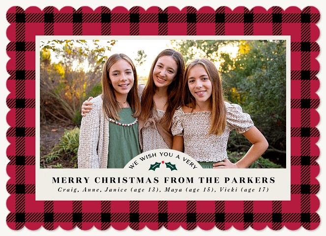 Checkered Snapshot Personalized Holiday Cards