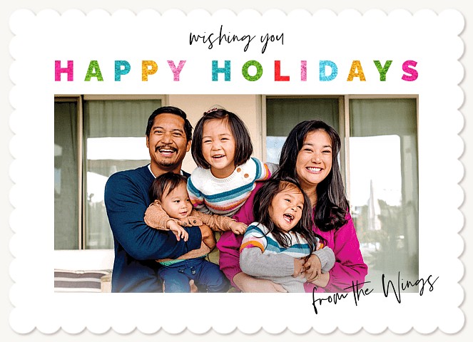 Glitter Text Personalized Holiday Cards
