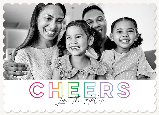 Prismatic Cheer Personalized Holiday Cards