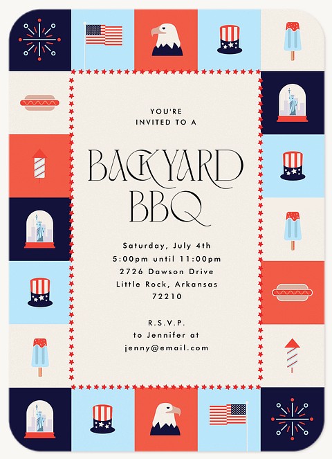 Patriotic Icons Summer Party Invitations