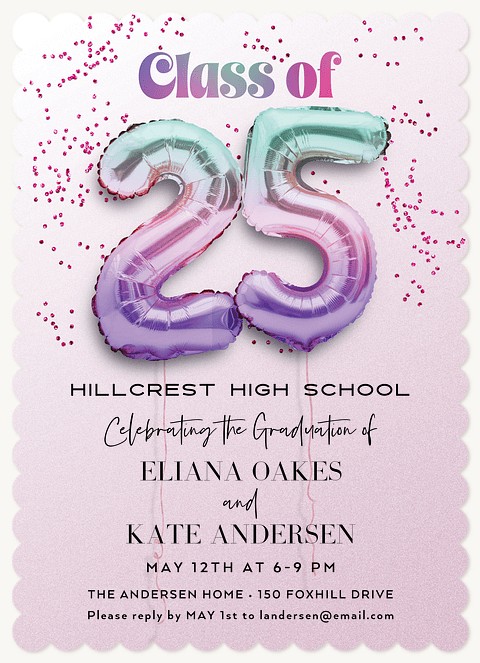 Number Balloons Graduation Cards