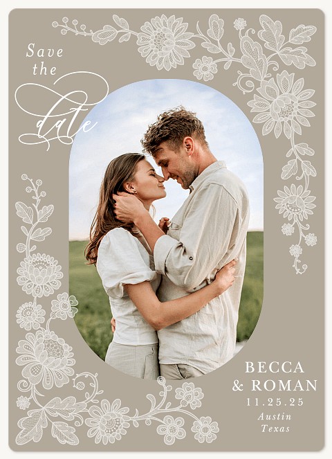Lace Floral Wedding Save the Date Magnets