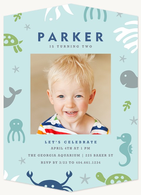 Seaside Fun Kids Birthday Invitations
