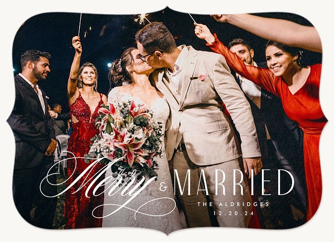 Refined Script Personalized Holiday Cards