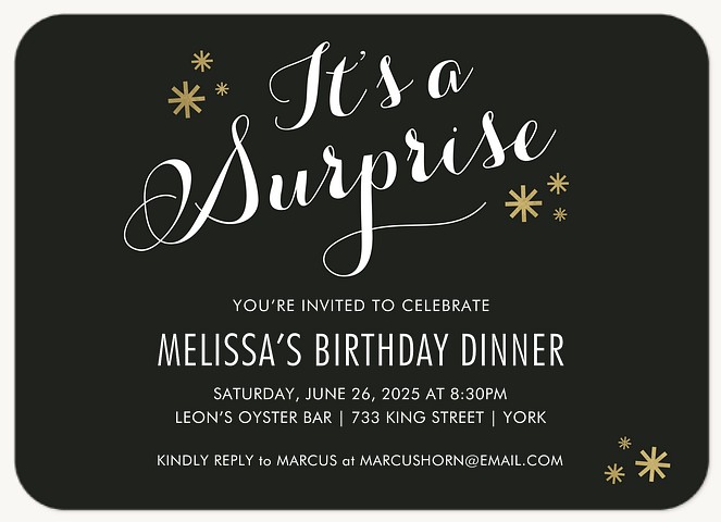 Sweet Surprise Adult Birthday Party Invitations