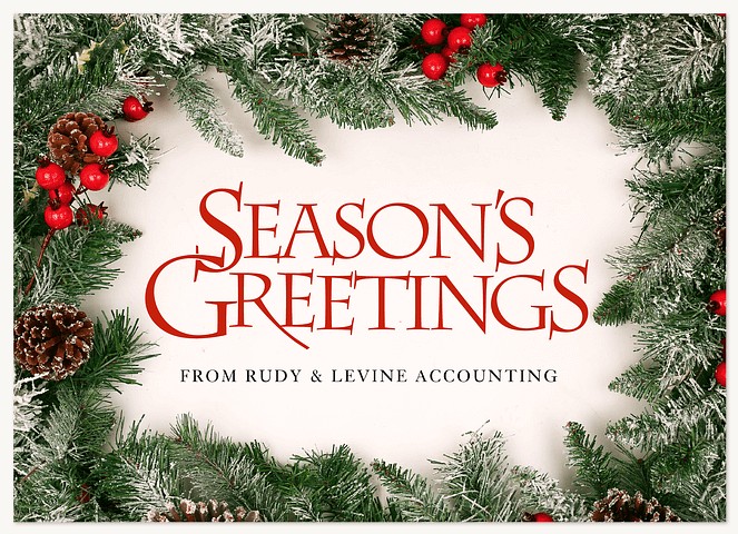 Forest Garland Business Holiday Cards