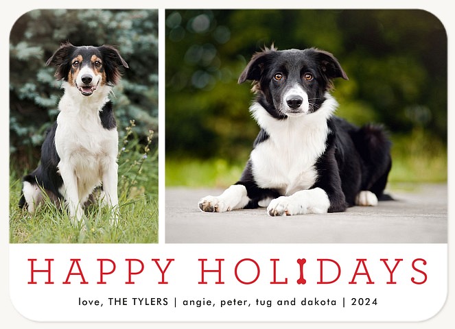 Cheerful Bone Personalized Holiday Cards