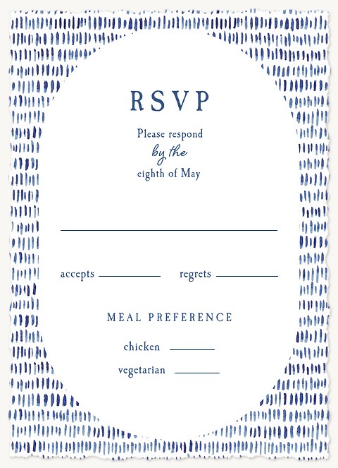 Blue Print Wedding RSVP Cards