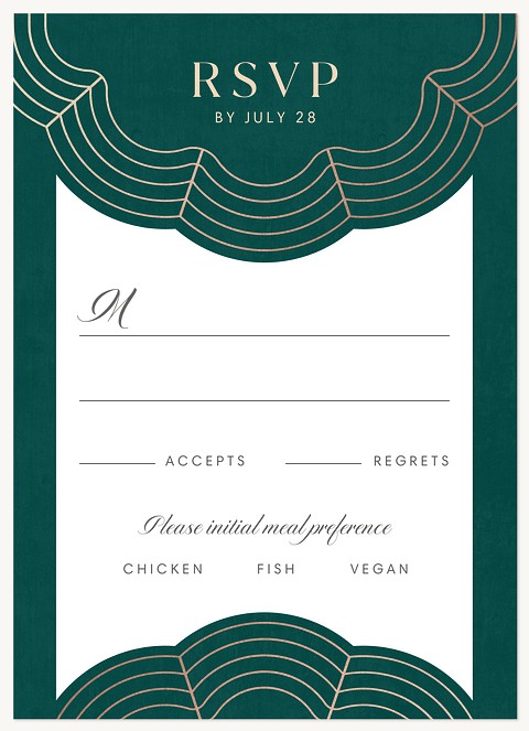 Luxe Deco Wedding RSVP Cards
