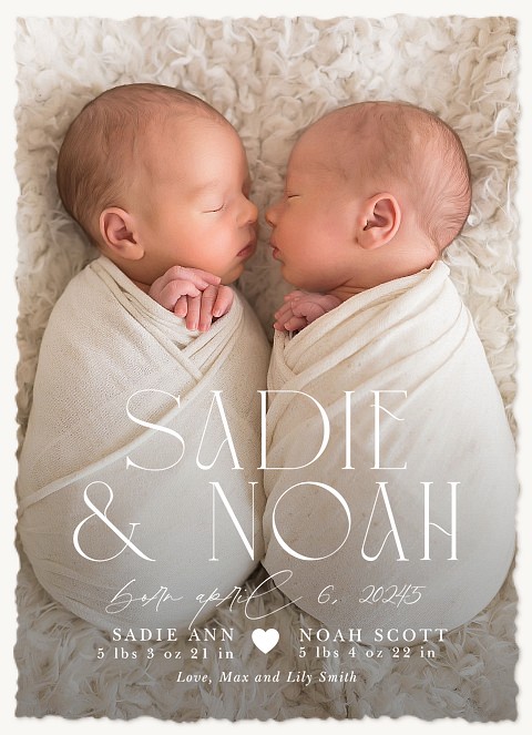 Perfect Duo Twin Birth Announcements