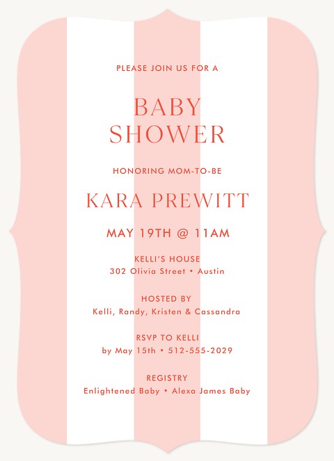 Cabana Stripes Baby Shower Invites