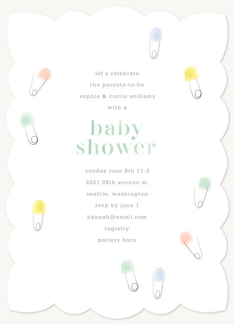 Baby Pins Baby Shower Invites