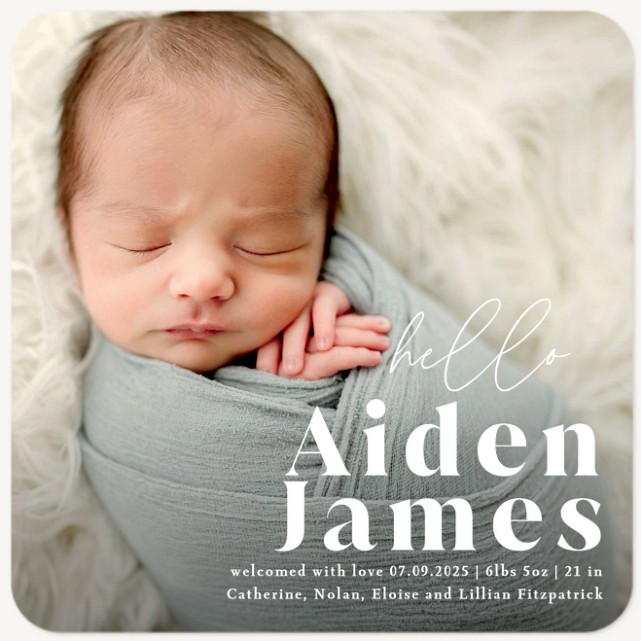 Modern Hello Baby Announcements