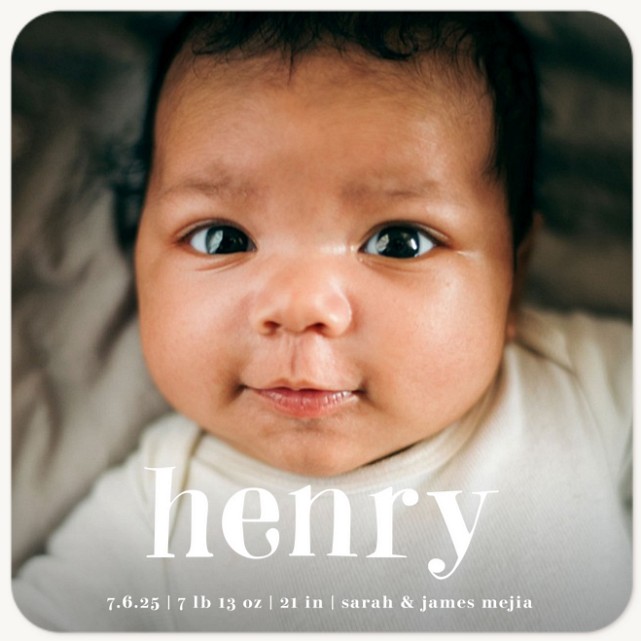 Simple Name Baby Announcements