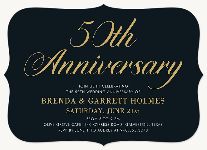 Regal Milestone Wedding Anniversary Invitations