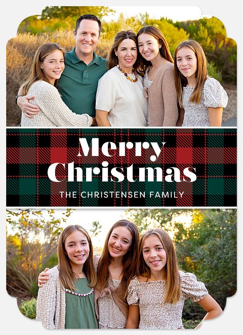 Merry Tartan Holiday Photo Cards