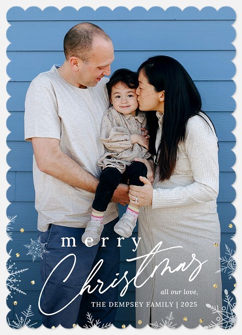 Dazzling Snow Holiday Photo Cards