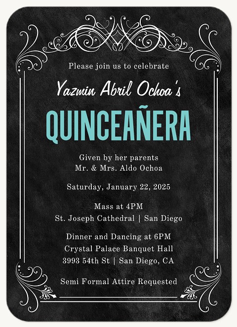 Midnight Gala Quinceañera Invitations